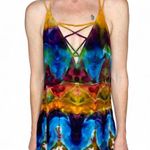 Forever 21 Rainbow Tie Dye Crochet Hippie Festival Tunic Tank Top Photo 5