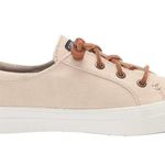 Sperry Crest Vibe Oat Beige Linen Sneaker Cowhide Leather Laces ~ Women's Size 8 Photo 1