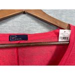 Gap  Womens‎ Coral Red Long-Sleeve V-Neck 100% Linen  High-Low Top Size L Photo 1