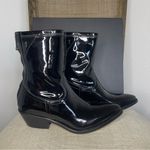 NEW RTA DENIM PATENT LEATHER ANKLE WESTERN BLACK BOOTS SZ 36 / 6 Photo 6