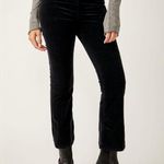 Free People NWT In My Feelings Black Velvet Crop Slim Flare Boho Pants Size XS Photo 0