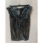 Ramy Brook Women's Daya Sequined Strapless Minidress Navy Disco Knit sz 14 Photo 4