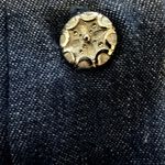 Vintage Coco Bay Nightgown USA 80s Pockets Cotton Ruffle Button Front Chambray M Blue Size M Photo 1