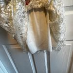 Vintage Elegant Ivory Lace Tiered Dress Short Sleeve Cocktail Party Occasion XS White Photo 7