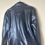 Laundry by Shelli Segal Black Faux Leather Blazer Jacket Size Medium Photo 6