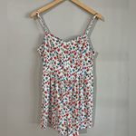 Old Navy  Linen Blend Floral Romper Cami Straps Pocket One-Piece Size M Photo 9