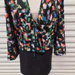 Open Edit  Top Women's Extra Large XL Long Sleeve Tie Front Blouse Photo 7