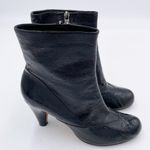 Taryn Rose Taryn by  Black Textured Patent Leather Heeled Ankle Boots US Size 8 Photo 1