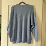 Aerie  light blue Crewneck ribbed knit oversized relaxed fit cotton sweater xs Photo 5