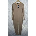 Pretty Little Thing Prettylittlethings Stone Seamless Cotton Elastane V Neck Jumpsuit Size 8 NWT Photo 4