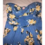 Band of Gypsies Jumpsuit Size M Strapless Floral Blue Pockets Boho Festival NEW Photo 4