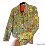 Coldwater Creek Vintage Coldwater‎ Creek cropped blazer jacket green floral size S petite Photo 2