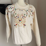Vintage Western Connection Embellished Sequin Sweater, Size Medium White Photo 0