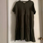 Madewell Resourced CrinkleKnit Tiered Mini Dress Size S-Fits L/XL - Green - NWT Photo 4