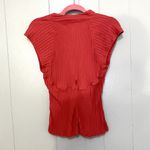 Free People Movement Pink Rose Ribbed Henley Short Sleeve Boho Athletic Top L Photo 6