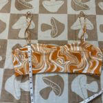 NWT CAARA Linen Blend Crop Top Swirl Print‎ Smocked Back XL Orange Photo 3