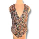 Vintage 80s Moda International Baroque Tapestry Vest Medium Adjustable Back Black Photo 9