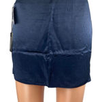 Aritzia NEW  Babaton Women's Blue Silky Satin Side Zip Mini Slip Pencil Skirt 0 Photo 0