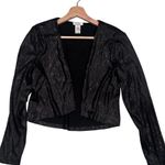 Cache Vintage  Sequin Jacket Cardigan Cropped Matte Black Open Front Womens Photo 8