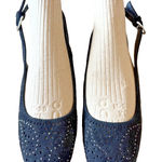 Lucky Brand LK-JOCINA 2 Classic Black Suede Leather Laser Cut Slingback Shoes 6 Photo 0