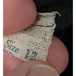 Vintage Knit Half Sleeve Striped Sweater Dress Elastic Ruched Waist Size 12 Black Photo 3