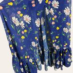 Topshop  Bardot Blue Floral Print Off the Shoulder Maxi Dress Size 8 Photo 6