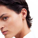 Madewell  Glass Bead Double Hoop Earrings Vintage Gold NWT Photo 0