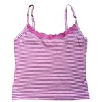 Victoria's Secret Victoria Secret Tank Top Women Small Stripe White Pink Sleepwear Sleeveless Lace Photo 3
