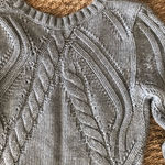 Grey cable knit soft crew neck sweater Gray Photo 7