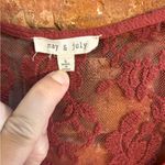 May & July  womens lace button front slit maxi dress terra cotta S Photo 3