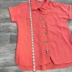 John Mark  coral short sleeve button down blouse hi low hem size small R34 Photo 4