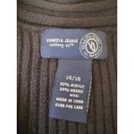 Venezia Jeans Black Cardigan Sweater Womens 14/16 Open Front Ribbed Knit Photo 2