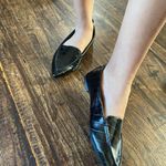 Lulus NWOB  Black Pointed-Toe Flats with Croc Texture Photo 5