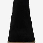 Toms  Kallie Womens 8 Black Suede Booties Stack Wedge Heel Casual Ankle Boots New Photo 1