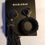 BaubleBar MIX IT UP!  Black Beaded Tassel &  Bead Circle Hoop Drop Dangle Earring Photo 0