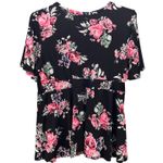 Torrid Womens Blouse Size 2X Black Floral Empire Waist Romantic Y2K Baby Doll Photo 2