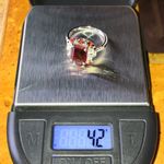 Red Labradorite Vermelho Red Garnet Sterling Silver Ring Size 7 Photo 8