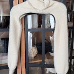 ZARA  knit bolero fuzzy shrug turtleneck ribbed sweater arms cover Photo 0