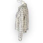 EXPRESS  Shacket Women's Large Off-White Black Checkered Long Sleeve Button Front Photo 1