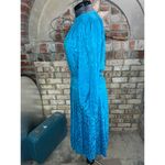 dress 100% silk swirl blue drop waist Size 10 Photo 3