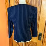 Vtg 80s Navy Blue classic double breasted pinstripe jacket Size M Photo 8