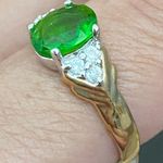 Vintage Emerald Green Birthstone Cubic Zirconia CZ Stone Gold Photo 6