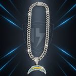 NFL Los Angeles Chargers 20Inch Necklace Pendant Chain Link Football Jewelry Photo 2