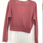 Forever 21 Like New Knit Crop top In Dusty Rose With Deep V-neck & Surplice Detail Size Small Photo 3