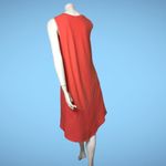 Cut Loose Sleeveless Dress Coral Linen Cotton Lightweight Summer‎ Spring Small Orange Photo 10