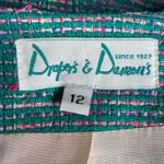 Vintage 80s Pastel Teal Pink Plaid Oversized Blazer Jacket Silk Preppy Academia Blue Size 12 Photo 8