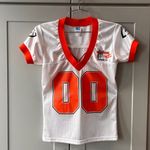 Hooters  Girl Vintage Football Jersey Tuscon Arizona White Orange XS Server Bar Photo 0