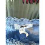 Aerie  Gauze Peplum Top Blue Square Neck Short Sleeve Button Ruffle Size Large Photo 4