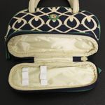 Spartina 449 Spartina Daufuskie Island Chaplins Landing Linen Leather Makeup Cosmetic Bag Photo 6