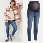 Old Navy NWT  Maternity Full Panel O.G. Straight Dark-Wash Jeans Ayla Photo 1